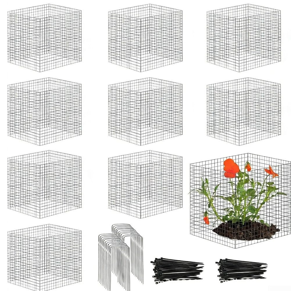 Protezione per piante in filo metallico, rete metallica, copertura da giardino, a prova di animali, per verdure, scoiattolo, cervo, coniglio, barriera (A)