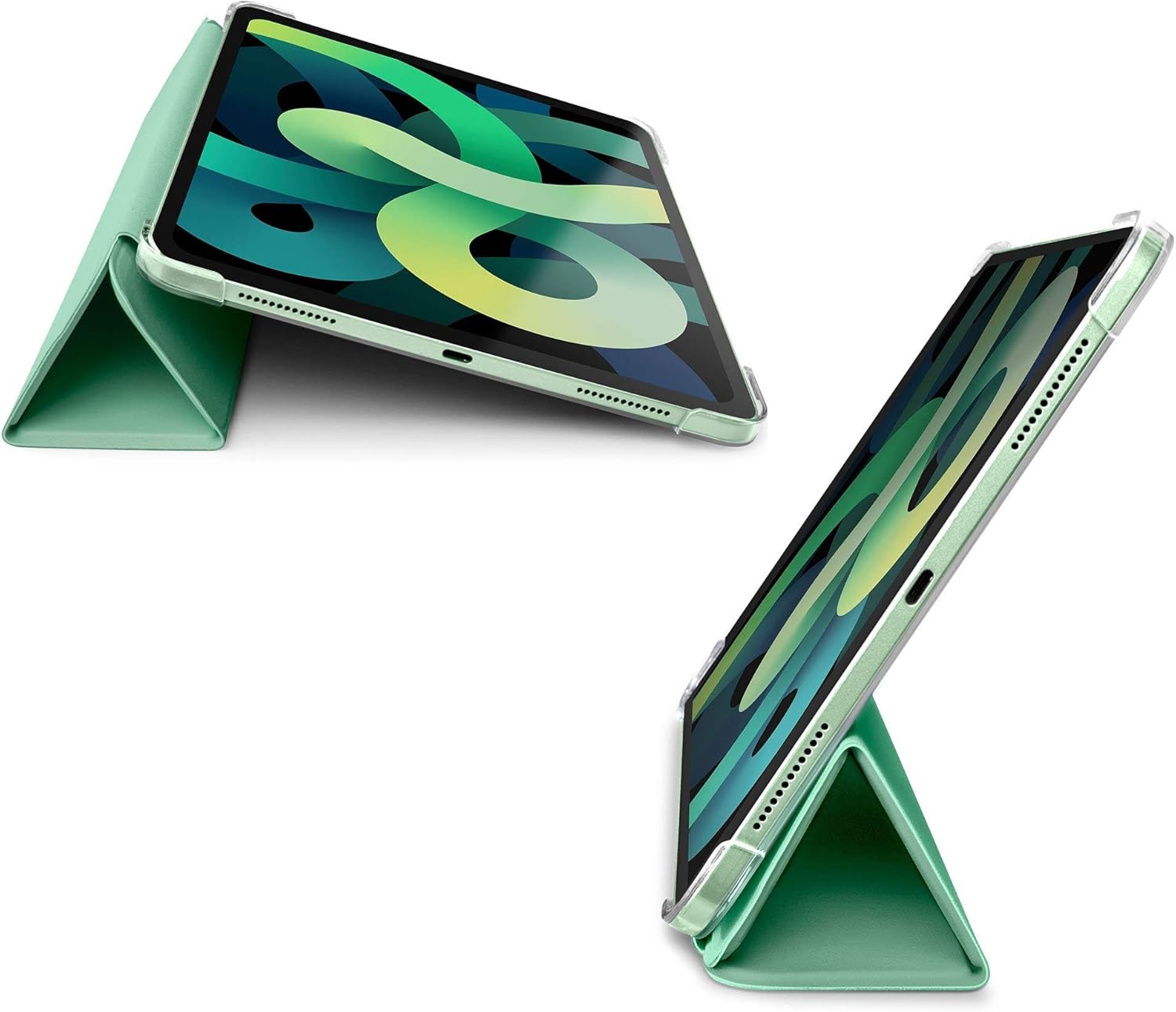 LAUT - HUEX Folio case Compatible with iPad Air 10.9-inch (2020) | Built-in Apple Pencil Holder | Crystal Clear Hard Back Casing | Slim & Ultra-Lightweight • Green