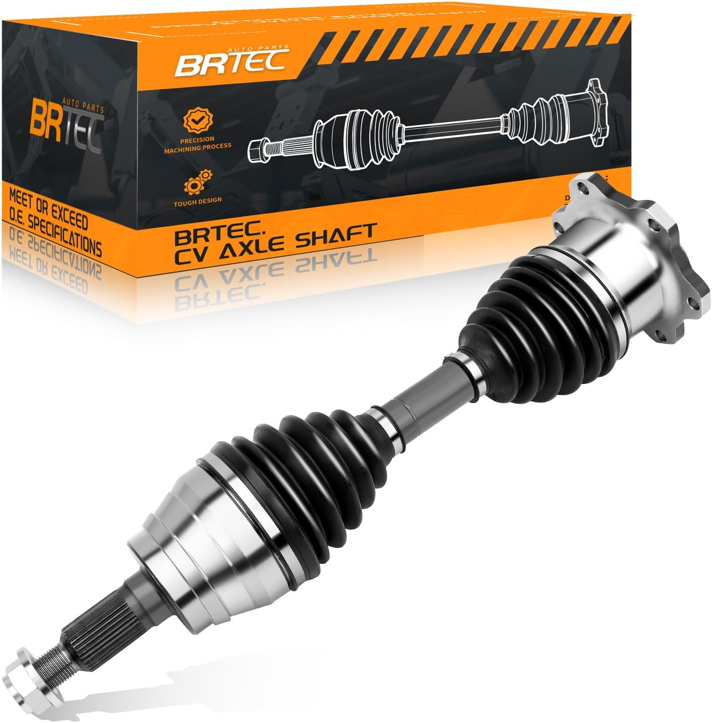 BRTEC Front CV Axle Shaft Assembly Fit for Chevy Avalanche 2002-2006, Silverado 1999-2010, Suburban 2000-2013, for GMC Sierra 1999-2010, Yukon 2000-2013 - 4WD Driver or Passenger Side, 66-1325