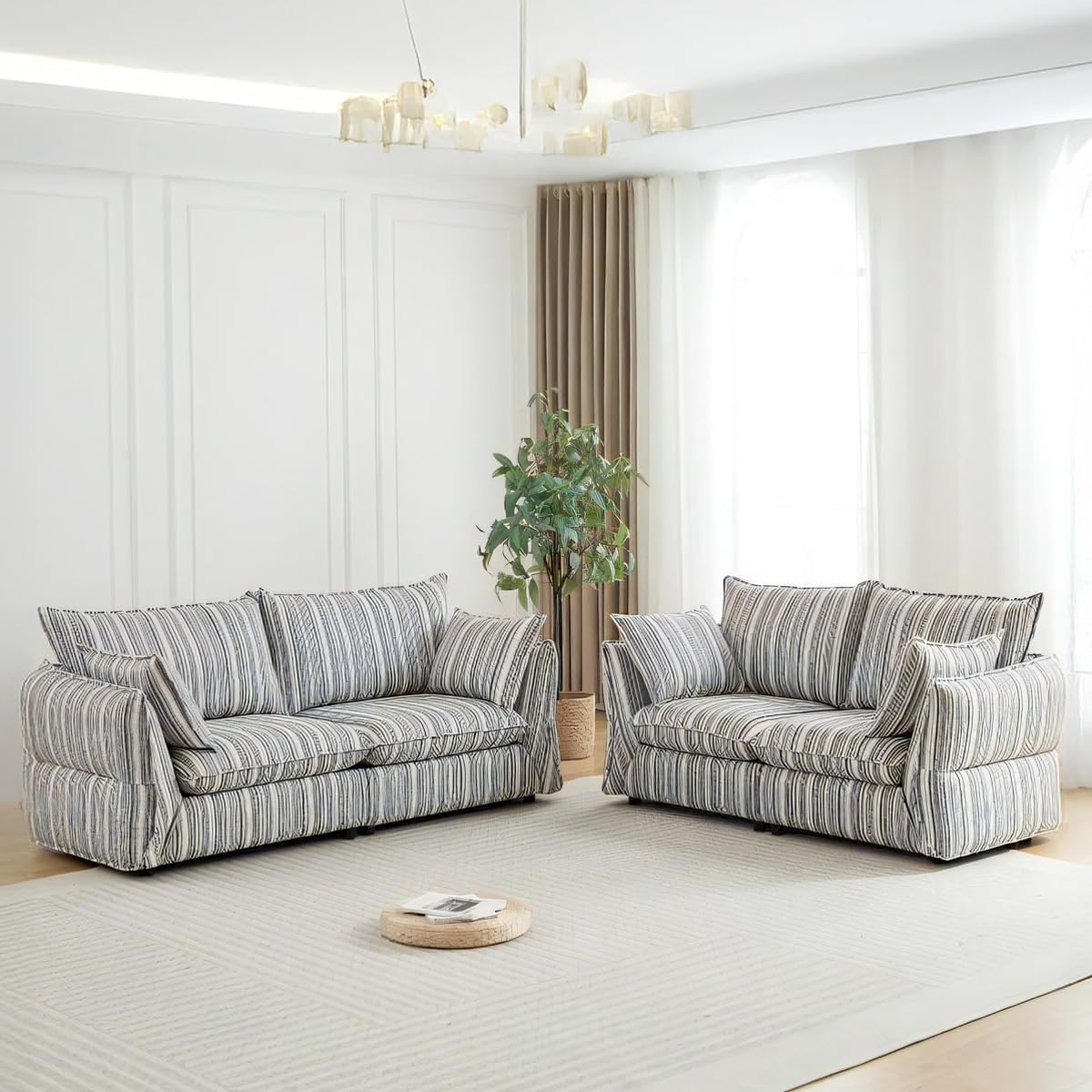 ストライプ柄 2人掛けソファ 2人掛け/3人掛け BLSストライプソファ[幅163cm/幅193cm] KS3264 – 家具