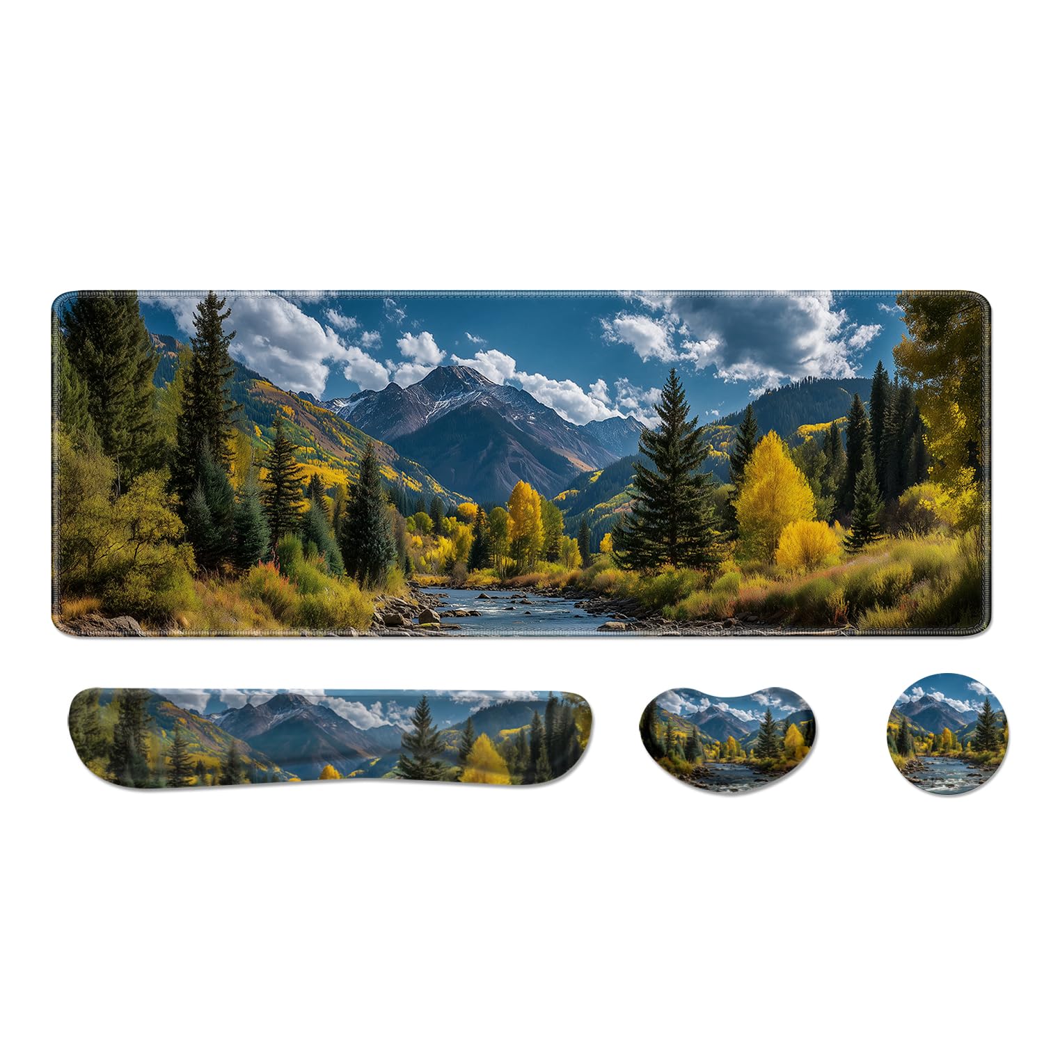 Desk Pad and Keyboard Wrist Rest Large Mouse Pad Keyboard Pad Mouse Wrist Support Non-Slip Desk Mat Protector
