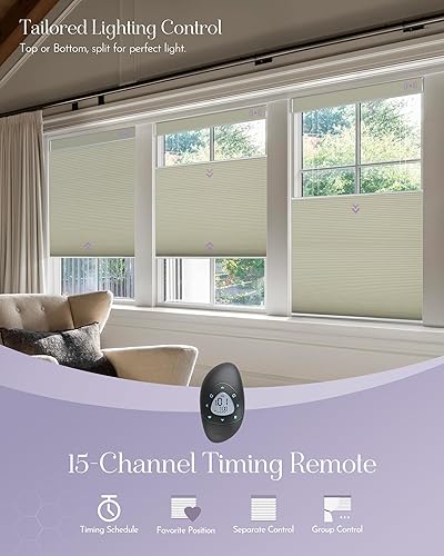 Miniatura 3 de Graywind Persianas celulares inteligentes de arriba hacia arriba compatibles con Alexa Google, persianas TDBU motorizadas con energía solar para