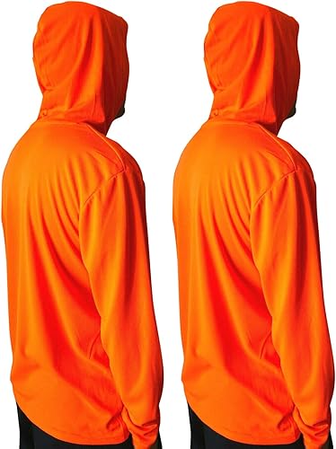 Miniatura 7 de NY GOLDEN FASHION Hi Vis - Camiseta de alta visibilidad de manga larga para trabajo de construcción con capucha