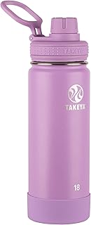 Takeya 51209 Actives Botella de acero inoxidable aislada con tapa de boquilla, color Lila., tamaño 510 g
