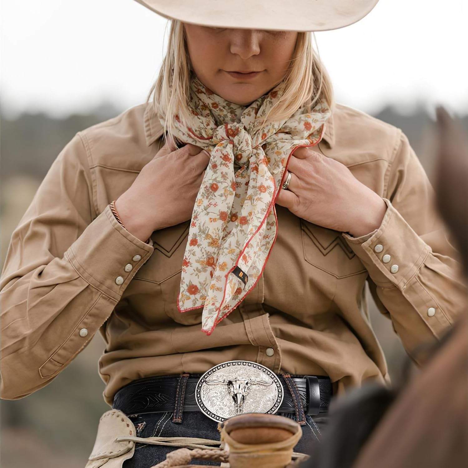 SANSTHS Western Belt Cowboy Belts for Men Women, Western Leather Belts Bull Buckle Belt Embossed Leather Belt for Jeans - Image 7