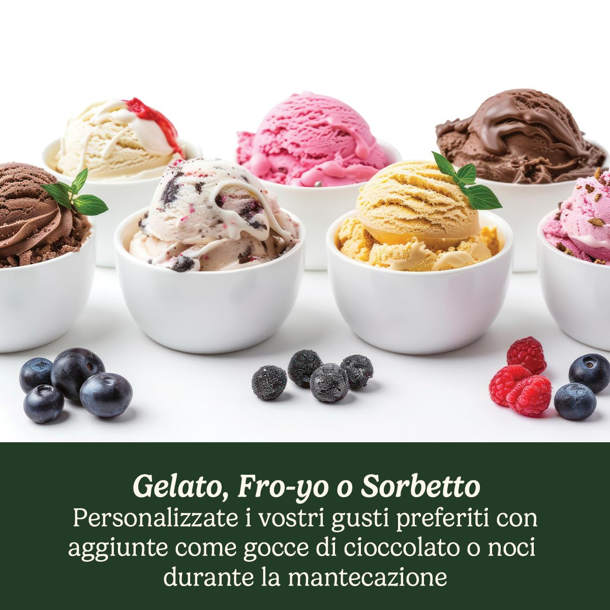 Cuisinart Solo Scoops Gelatiera | Macchina per Gelato Fatta in Casa in 25 minuti | Sorbettiera | Macchina per Yogurt Gelato| Compatto, salvaspazio | Vaschetta di pre-congelamento 475ml (Nuovo)