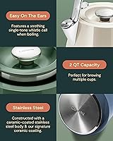 Vista 3 de Caraway Hervidor de Té Silbante de 2 Cuartos - Tetera de Acero Inoxidable Duradera - Hervido Rápido, Compatible con Cualquier Estufa - No Tóxico