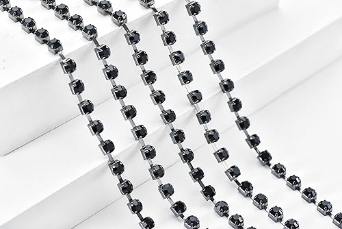 Miniatura 89 de KAOYOO - Cadena con cuentas de diamantes de imitación, 9 metros (10 yardas) para manualidades, joyas y decoración de bodas. Plata con cuentas