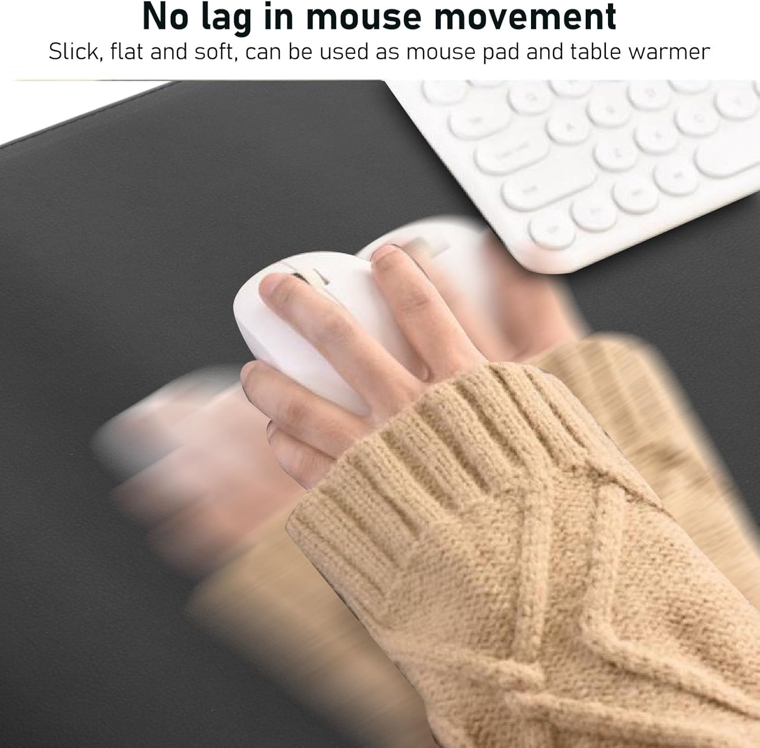 Heated Pad, 24" X 14" Warm Electric Desk Mat with 3 Temperature Controls, Warm Large Pad for Home