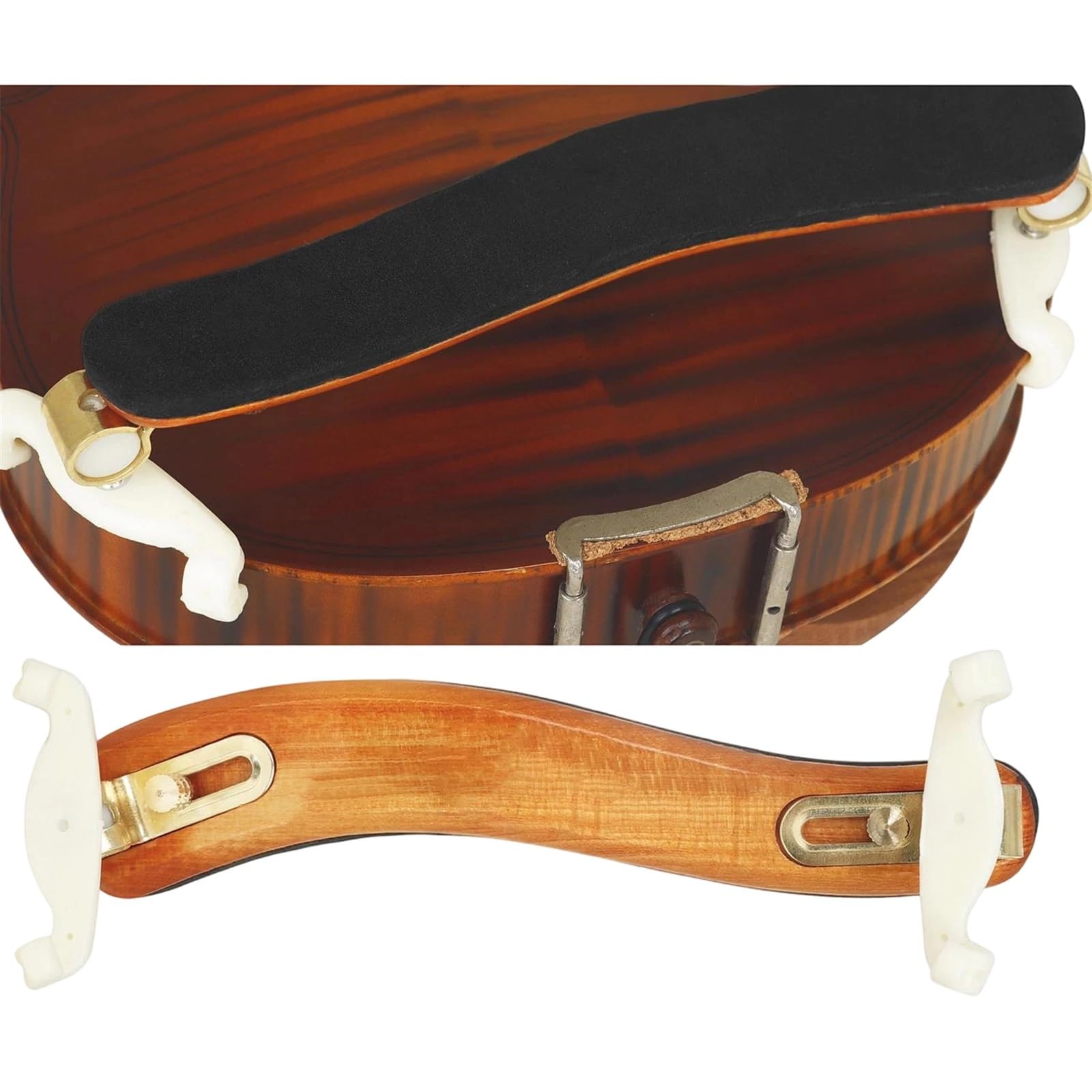 Apoyo Para El Hombro Del Violín Soporte ajustable para violín de arce almohadilla suave | Ligero y compacto para un fácil transporte, alivia la presión del hombro y mejora la comodidad al tocar.(5 Pcs)