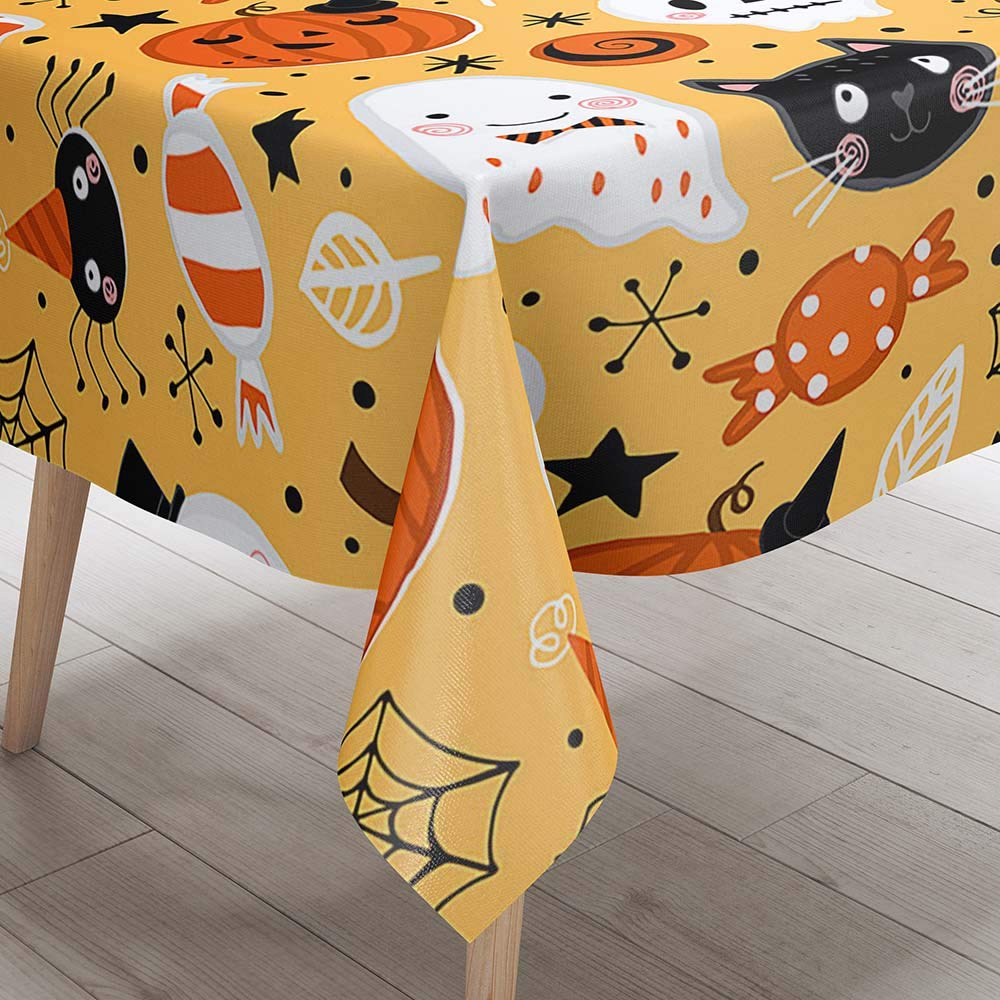 Rechteckige Halloween-Tischdecke, Wasserdicht & Elastisch – Für 122x61 Cm Tische (Innen & Außen)