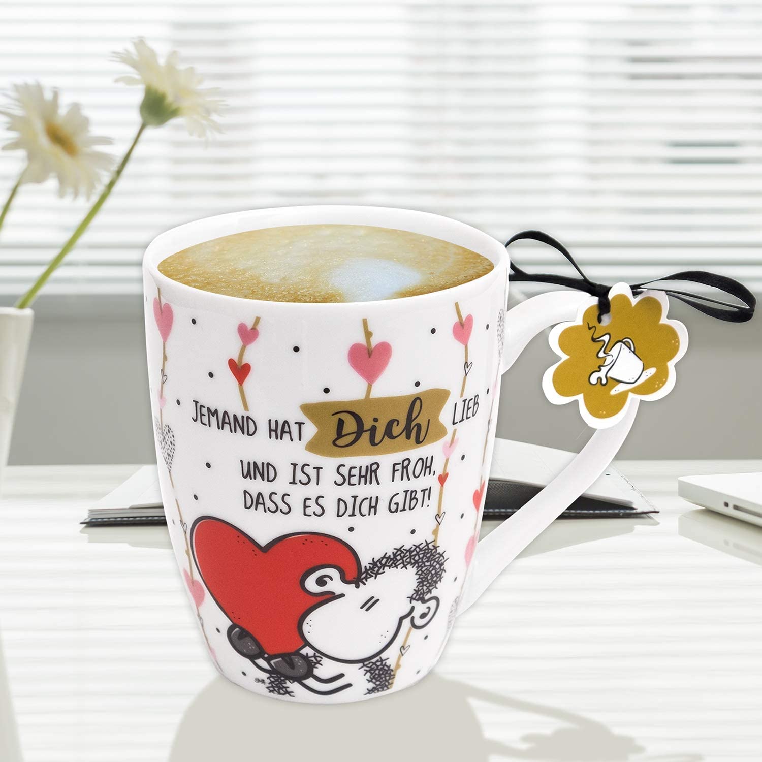 Sheepworld Cup Queen of the day | kleine koffiemok met spreuk, porselein, 32 cl | cadeau voor jou, vriendin, zus, collega | 74725