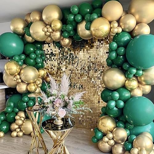 Miniatura 5 de Globos de látex verde oscuro, 106 piezas de guirnalda de globos verdes con 18+12+10+5 pulgadas globos de fiesta verdes para Navidad, graduación,