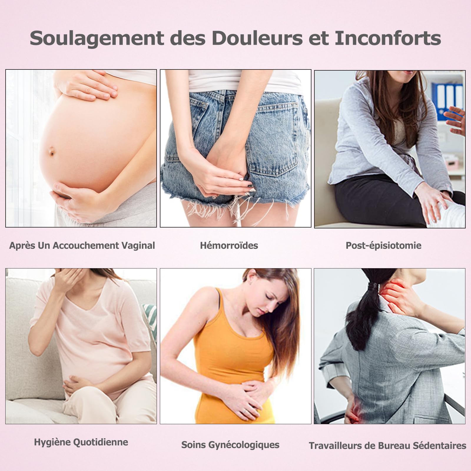 Bains de siège pliable pour siège de toilette, bidet portable pour hémorroïdes, soins post-partum, traitement du périnée, siège à vapeur Yoni adapté aux toilettes standard, kit de trempage vaginal