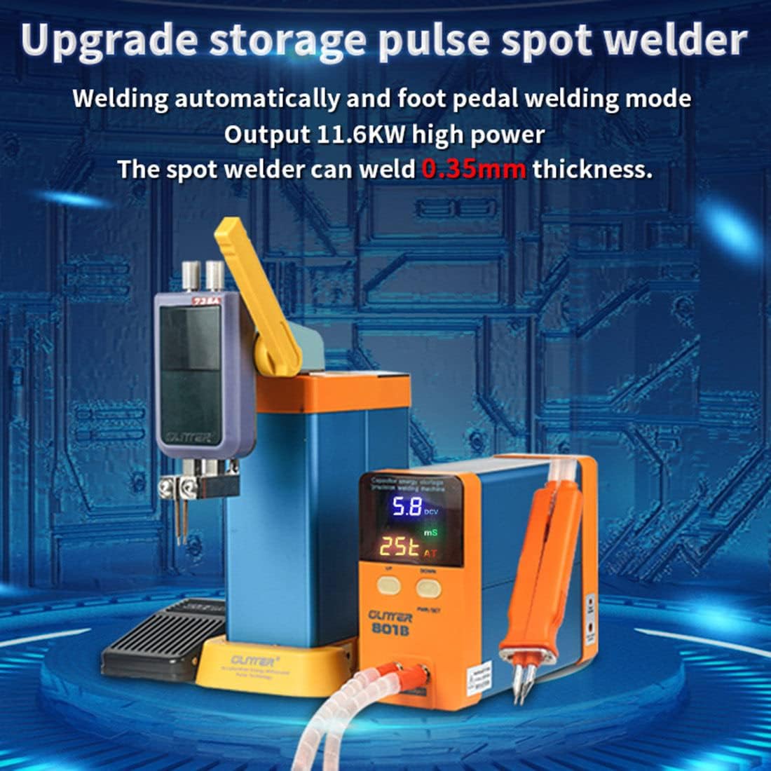 11.6Kw Capacitor Energy Storage Spot Welding Machine,Battery Spot Welder,Lithium Iron Phosphate Portable Precision Butt Welding,for 18650 14500 Lithium Battery Pack