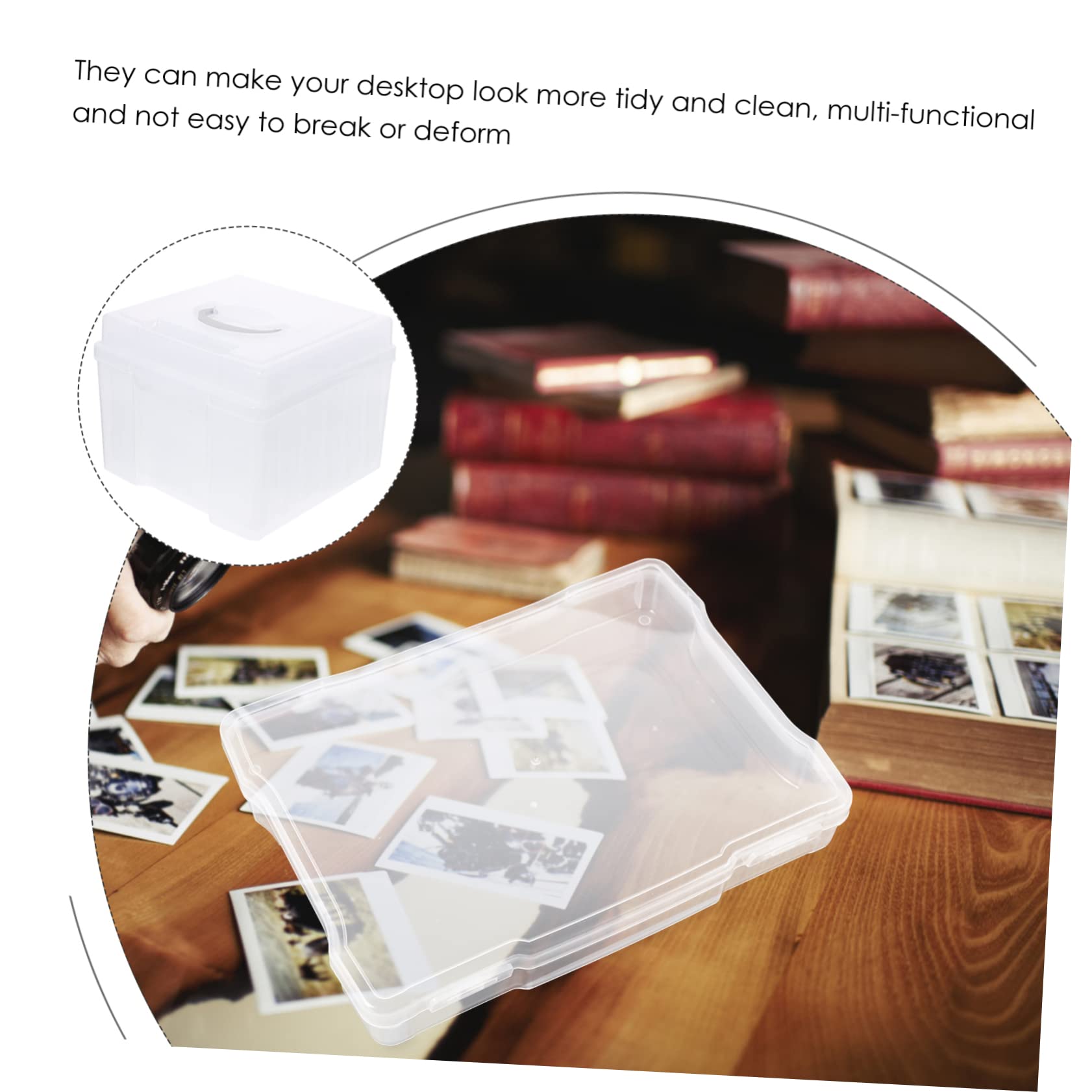 Uonlytech Fotobox für Fotos Aufbewahrungsbox aus Fotoorganizer mit Grußkartenorganizer und Schmuckkästchen als Kartenaufbewahrungsbox für Kleine Dinge