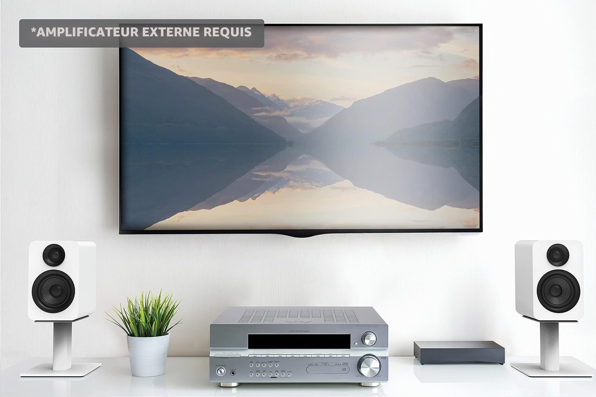Kanto YU Haut-parleurs passifs d'étagère de 10,2 cm avec tweeter dôme en soie de 2,5 cm | Amplificateur externe requis | Paire | Blanc mat