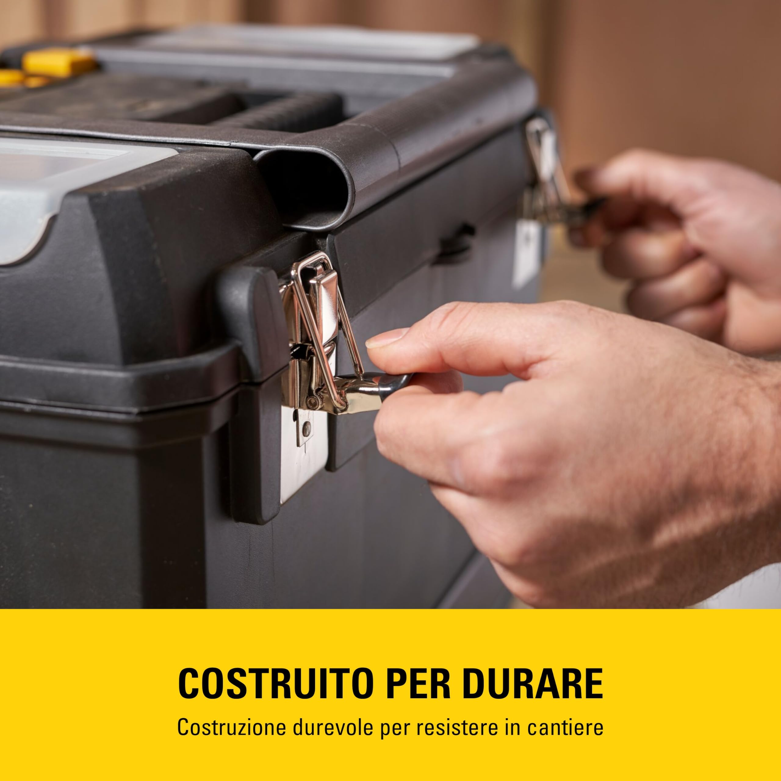 Centro di lavoro mobile STANLEY, officina mobile 2 in 1 con unità impilabili e cassetta degli attrezzi rimovibile, 1-93-968