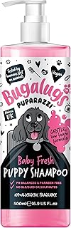BUGALUGS Baby Fresh Dog Shampoo grooming products for smelly dogs with baby powder scent, Bugalug best puppy shampoo and conditioner for Dogs Sensitive Skin professional Pet (Puppy Shampoo 500ml)
