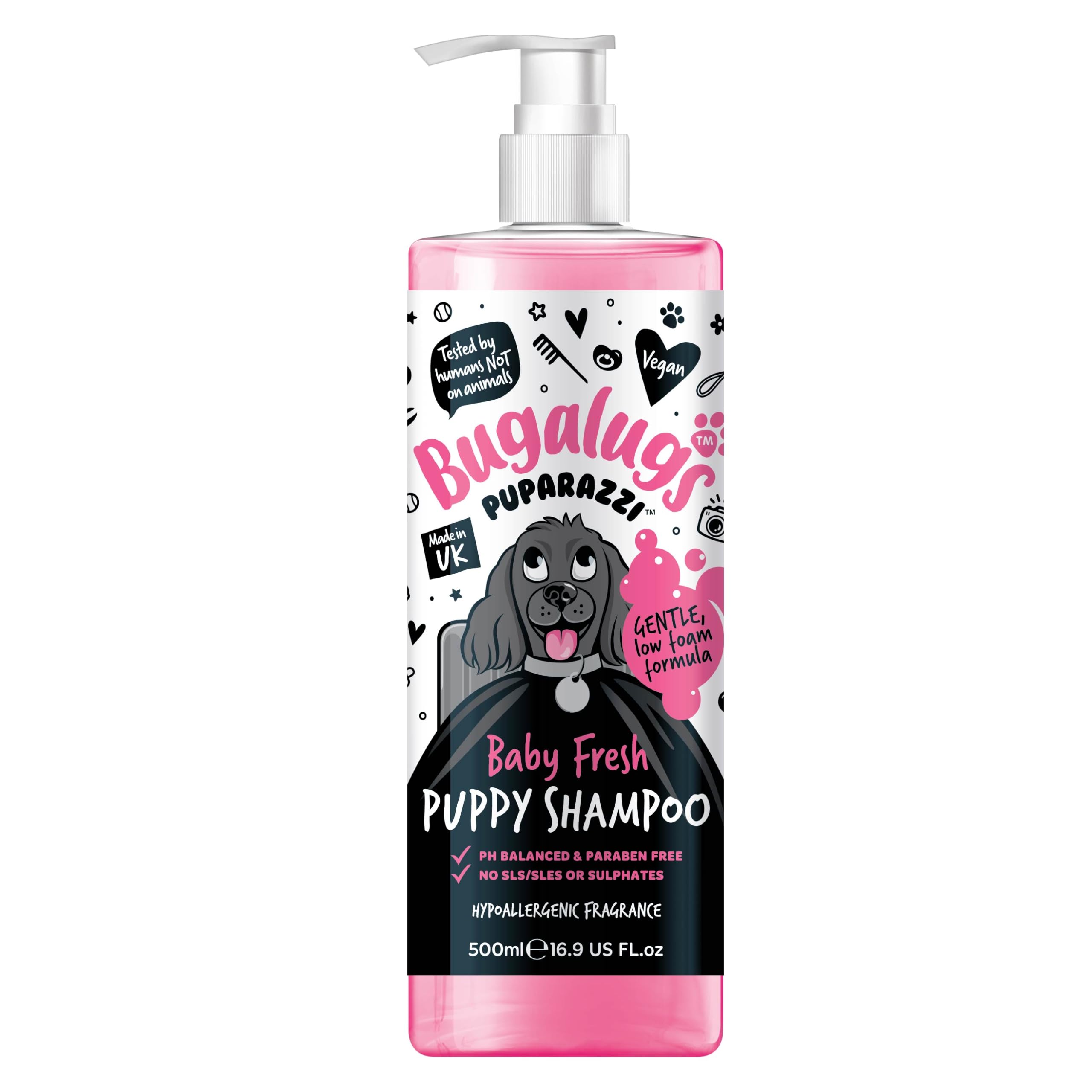 BUGALUGS Baby Fresh Dog Shampoo grooming products for smelly dogs with baby powder scent, Bugalug best puppy shampoo and conditioner for Dogs Sensitive Skin professional Pet (Puppy Shampoo 500ml) โ image 1