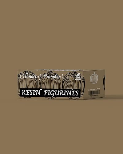 Miniatura 4 de Juego de 3 mini calabazas de resina Decoración de mesa de cosecha de otoño pintadas a mano en marrón, naranja y verde, decoración de otoño de 3.5