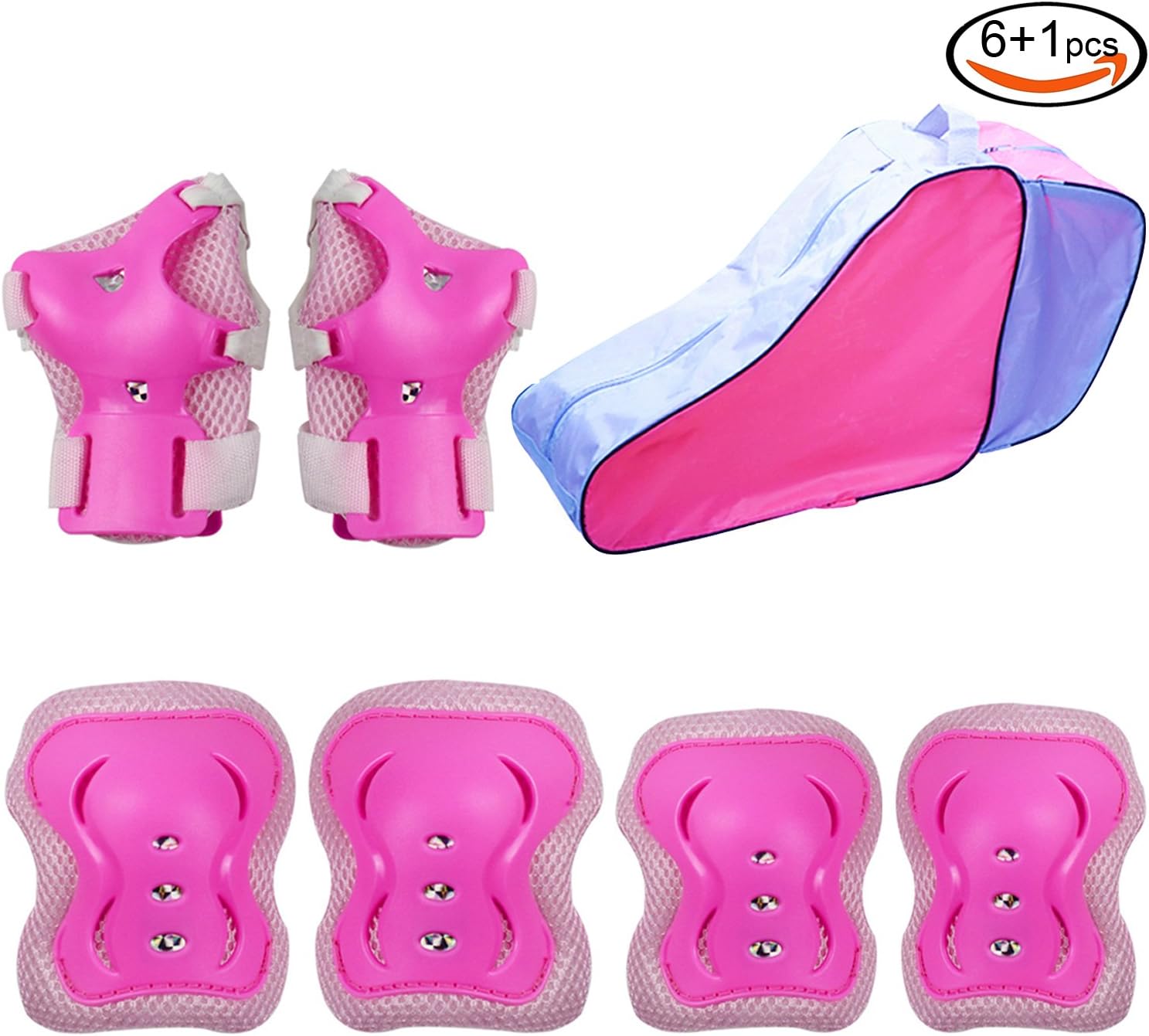 Kid Knee Elbow Wrist Protective Pads with Skate Bag for Skating