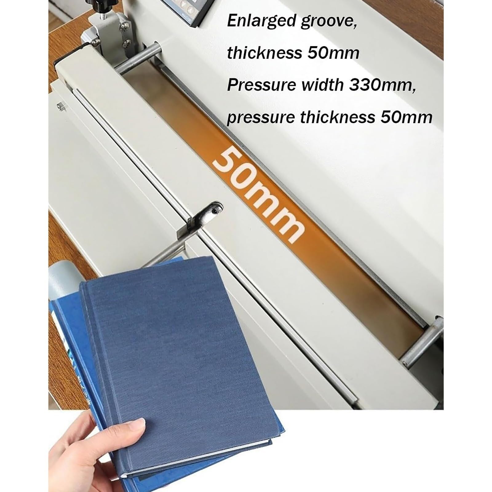 Plieuse à papier électrique robuste avec contrôle numérique de la température LED, largeur de rainure de 330 mm, épaisseur maximale de 50 mm, pour menus, albums