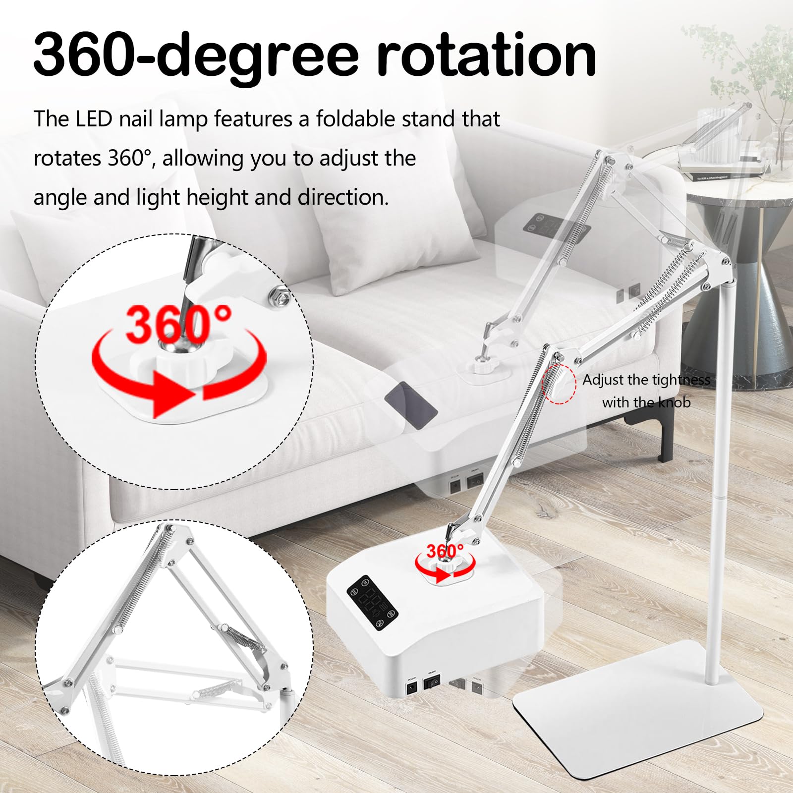Lampada per Unghie, Lampada UV LED Unghie da 48 W con 22 Sfere Asciugatrice UV Professionale per Smalto Gel con Sensore Automatico e Display LCD per Manicure per Casa e Centri Estetici