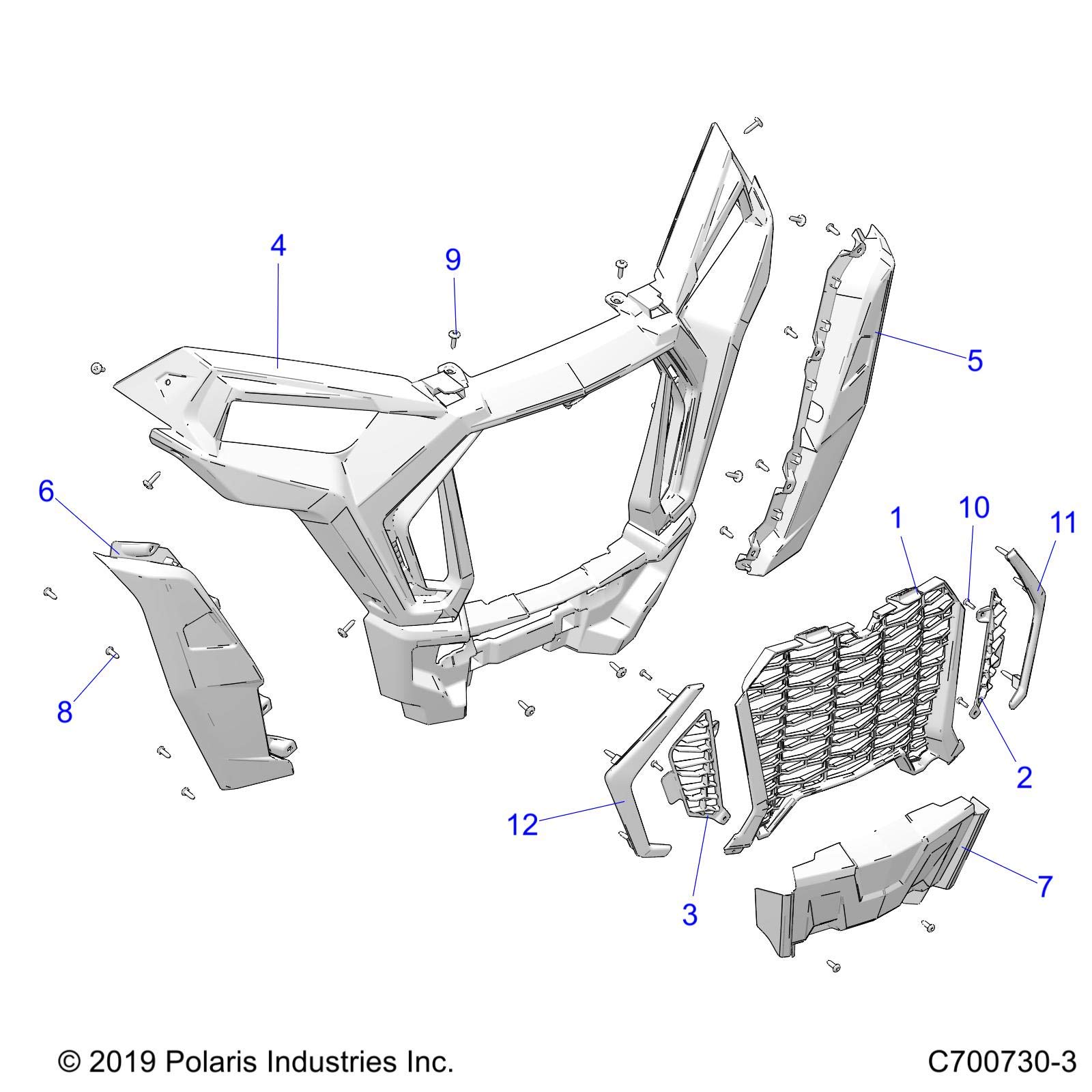 Amazon.com: Polaris RZR Deflector Panel, Right Side, Gloss Black