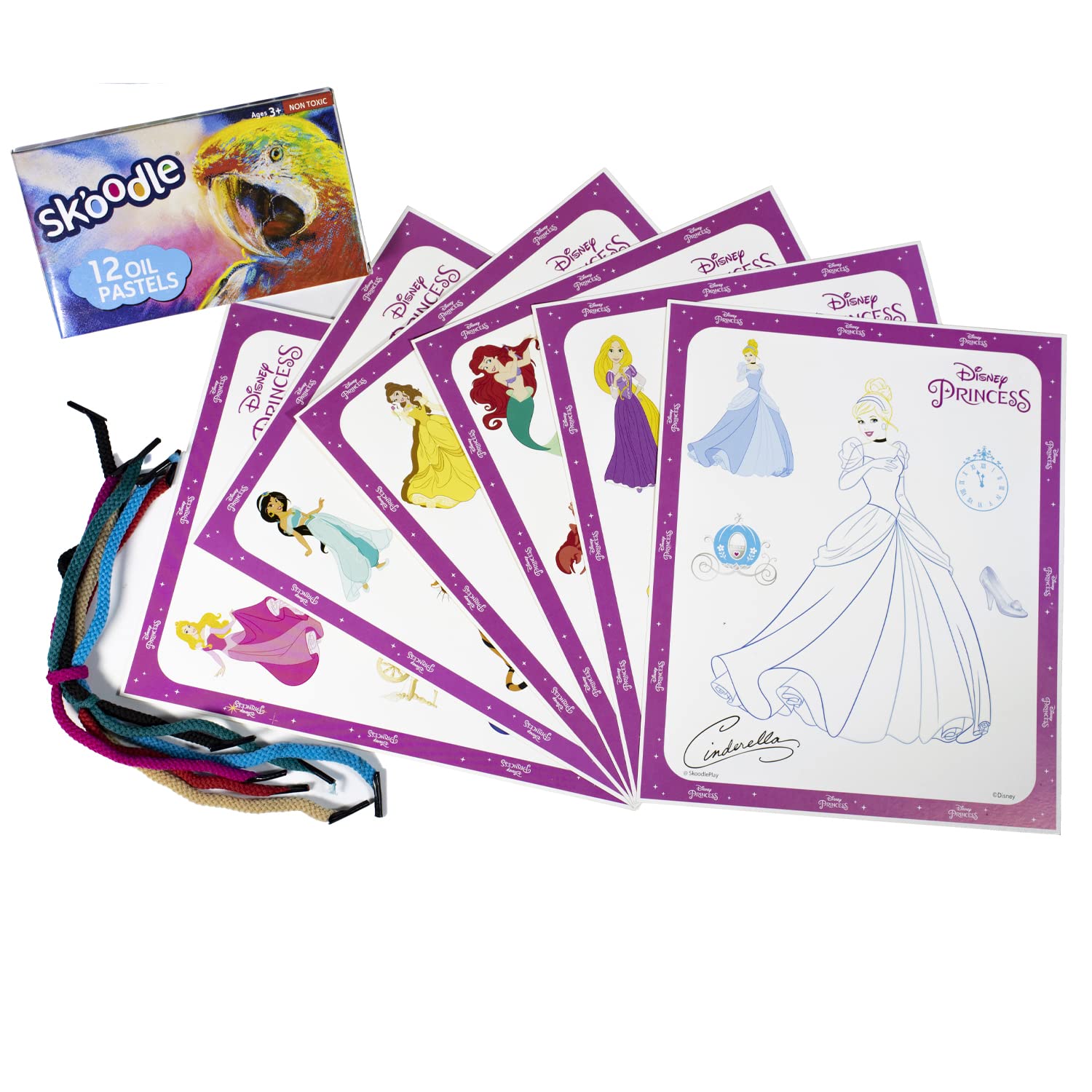 SKOODLE Colouring Frames | DIY Colouring & Painting Art Kit for Kids | 6 Colouring Sheets, 12 Colour Sticks & 6 Hanging Strings 1