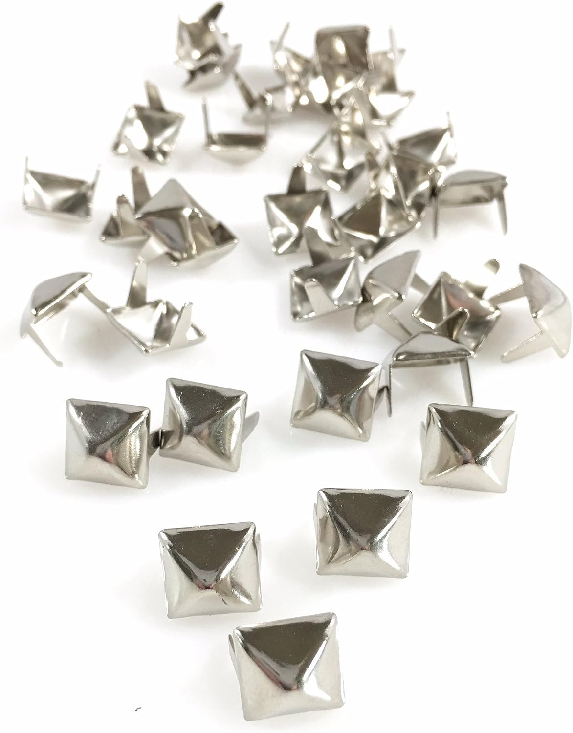 Dangerous Threads Nailheads Spots Studs 2 Prong 3/8" Square Pyramid Studs - 100 Pcs (Antique Nickel)