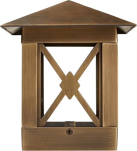 VOLT Luz LED de latón fundido de 12 V (bronce) de 4 x 4 pulgadas, luz superior de poste para exteriores, 2700 K, blanco cálido, 100 lúmenes para