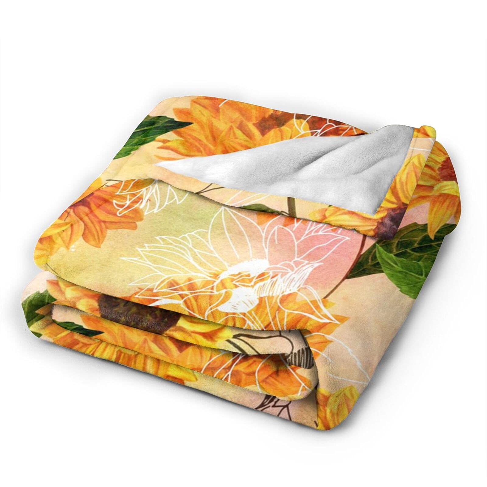 Ästhetische Sonnenblumen-Flanelldecke 127 X 152 Cm – Weich, Flauschig & Ideal Für Sofa, Bett & Outdoor