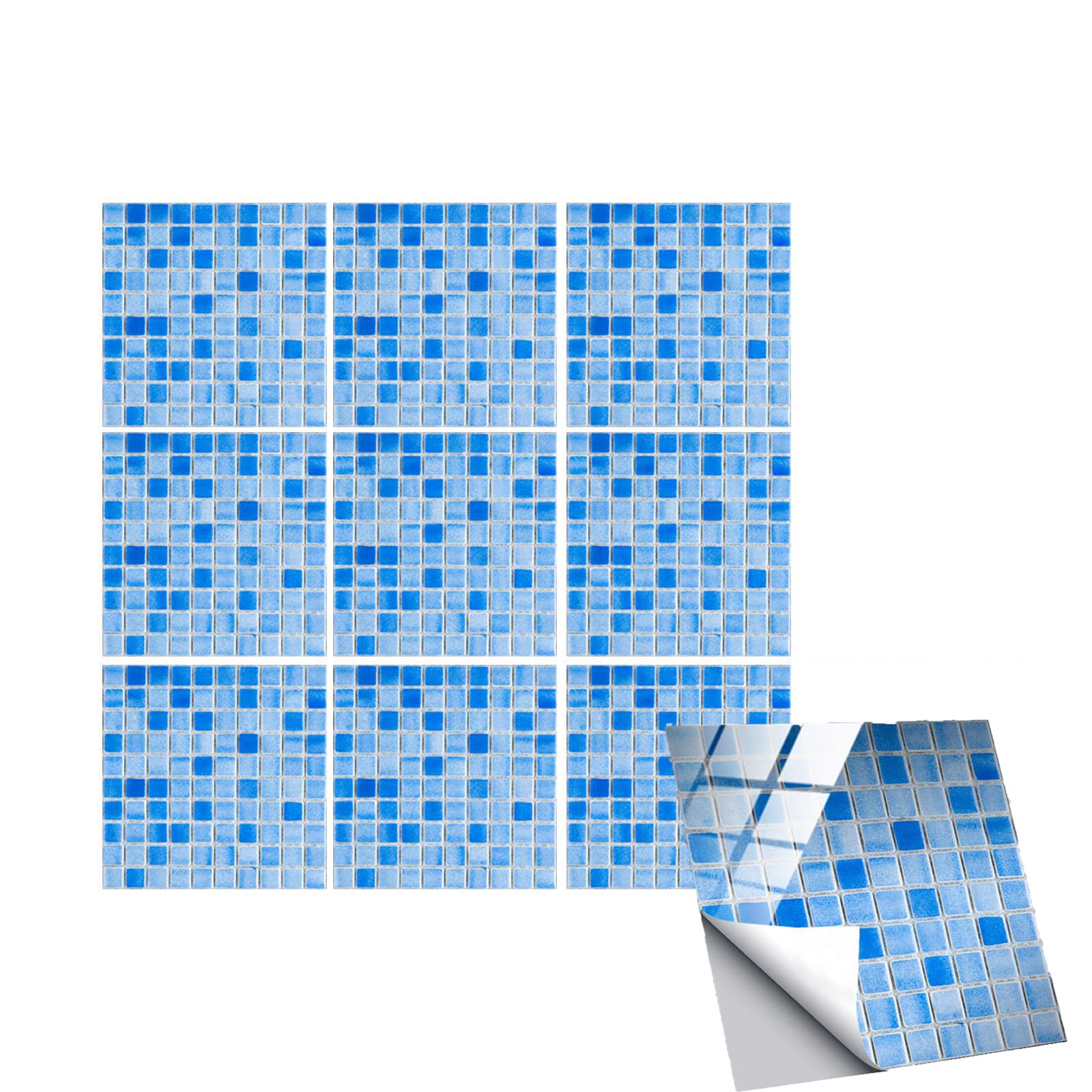 Azonee 10-Sheet Peel and Stick Tile for Kitchen and Bathroom, , Imitation ceramic tile sticker, PVC Wallpaper for Kitchen Backsplash, 3D Self Adhesive Tiles for Bathroom Decorate