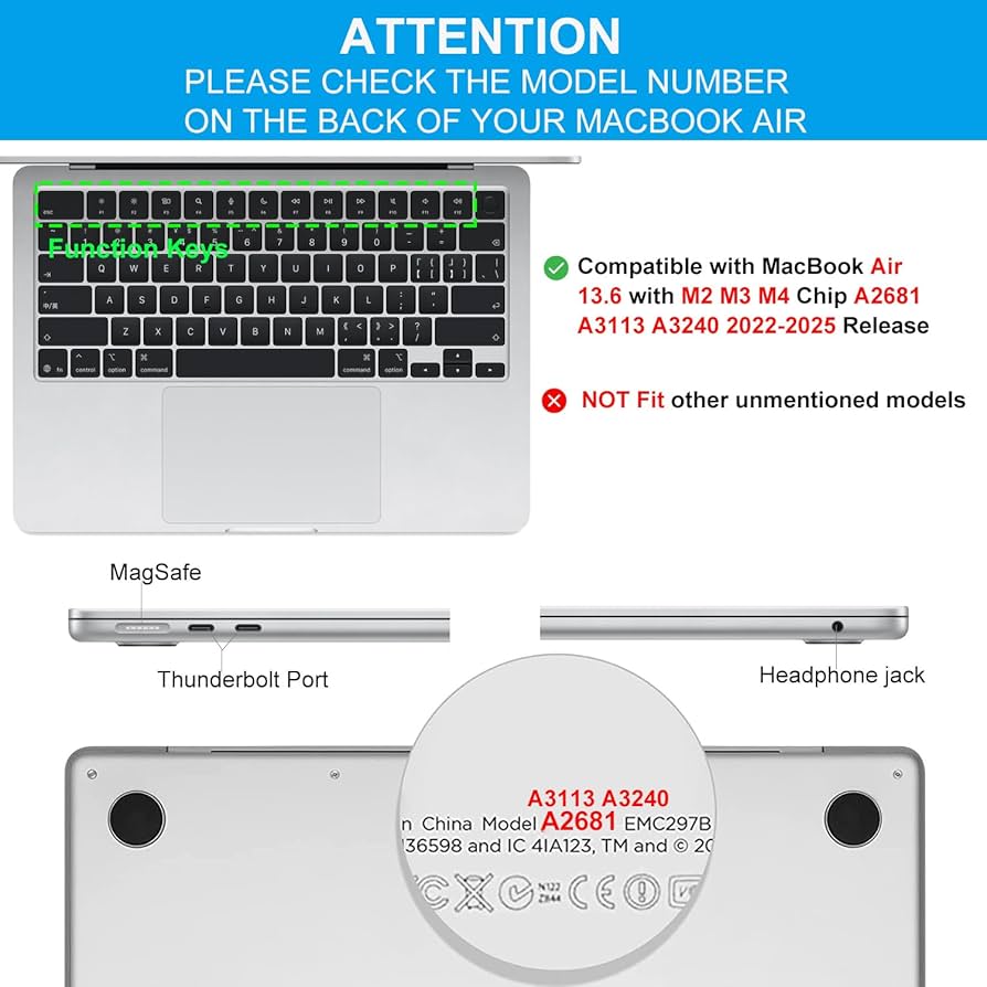 Amazon.com: CaseBuy MacBook Air 13.6 Trackpad Protector Cover for