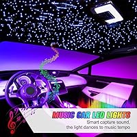 Vista 3 de Twinkle Starlight Headliner Light,32W 1000pcs 13.1ft LED Star - Kit de luz de fibra óptica para techo con aplicación/control remoto