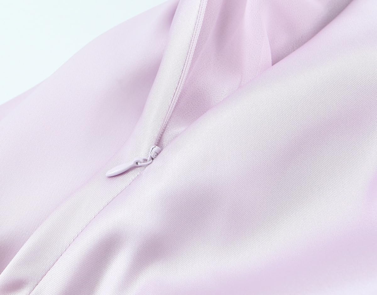 Abito Sottoveste Lungo Da Donna In Raso con Scollo A V e Schiena Scoperta Elegante Abito Da Festa Lungo con Spalline Sottili Abito Da Sera Sexy per Invitata A Un Matrimonio Festa Estiva Tè Pomeridi