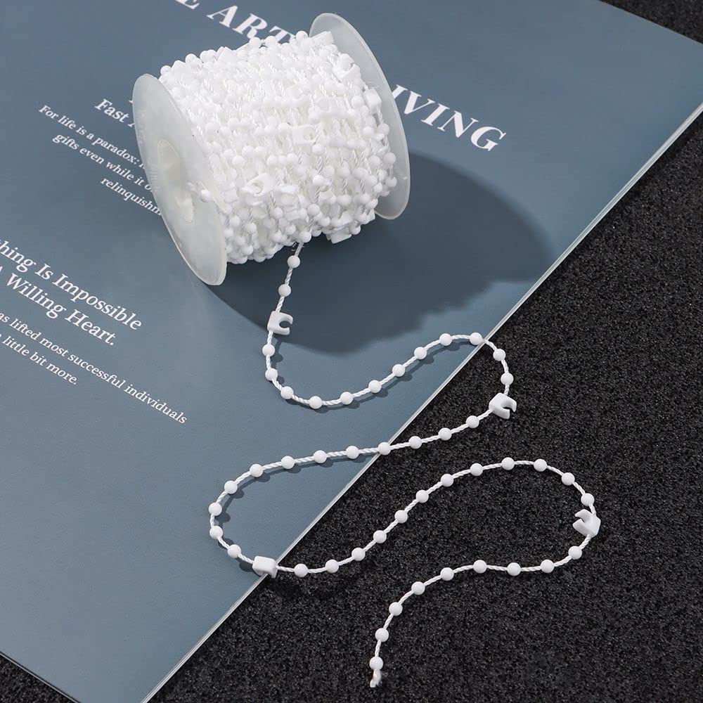 Chaîne De Bas De Store Vertical 10m - Pour Persiennes/lattes 89mm, Plastique Blanc, 112 Clips Environ - 11
