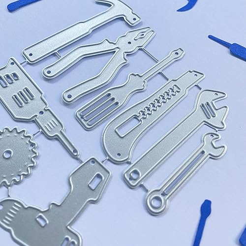 Miniatura 5 de Herramientas de reparación, troqueles de corte para hacer tarjetas de hombre, troqueles de metal, tarjetas de papel hechas a mano, plantillas de