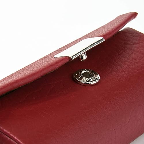 Miniatura 7 de Beautyflier Estuche de piel sintética para lápiz labial para mujer, con espejo, rectangular, estuche de viaje para maquillaje, monedero, soporte