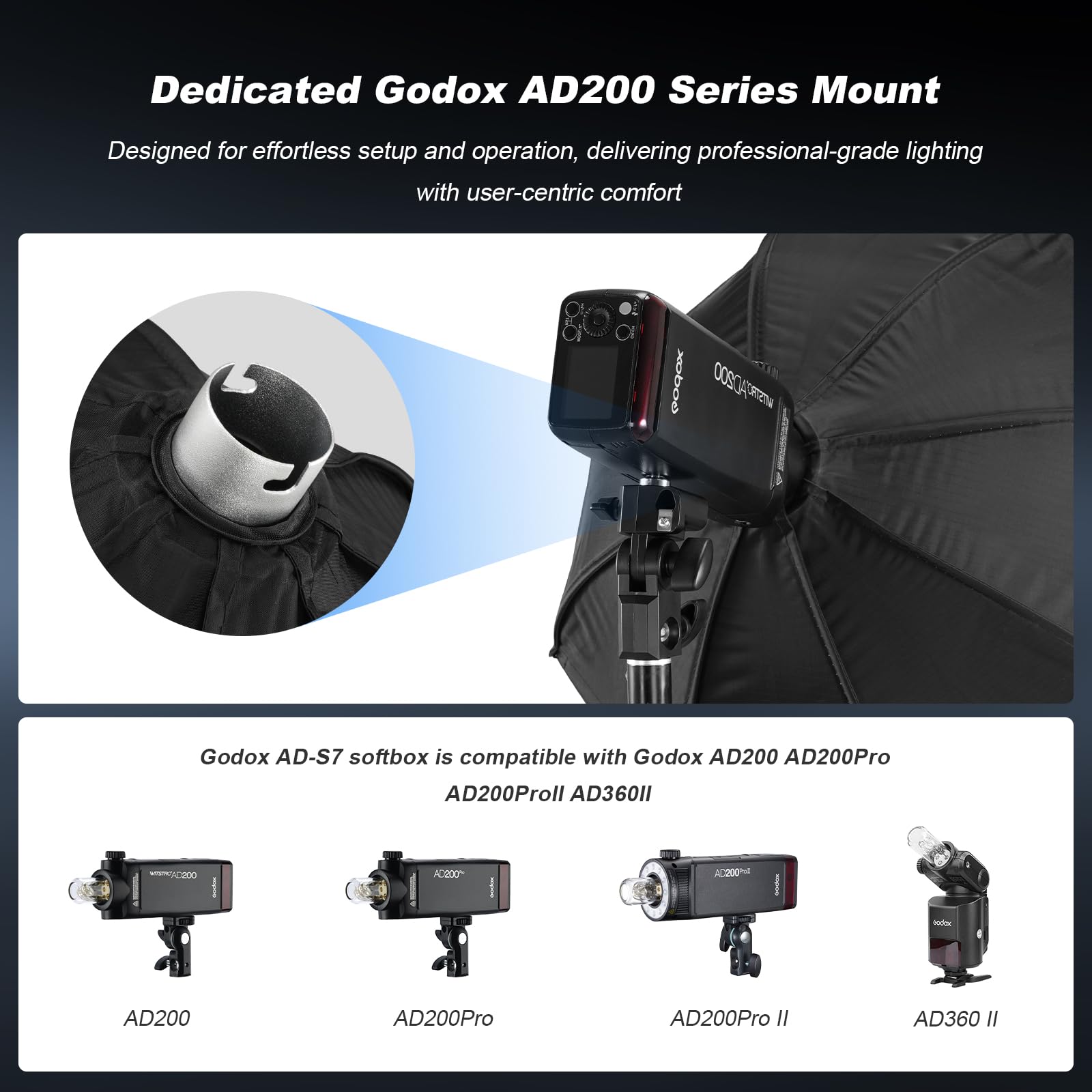 Amazon | Godox AD-S7 傘ソフトボックス Godox AD200 AD200Pro