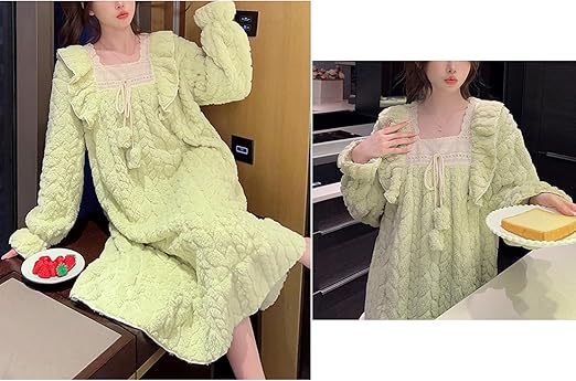 Chemise De Nuit Polaire Petalum - Pyjama Hiver Grande Taille - Flanelle épaisse Chaude - Avec Poche