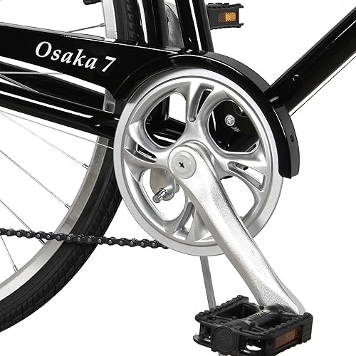 Vista 12 de Tracer Osaka - Bicicletas híbridas, marco de acero, Shimano Nexus Inter 3/7 velocidades, agarre marrón asiento marrón, bicicleta de carretera