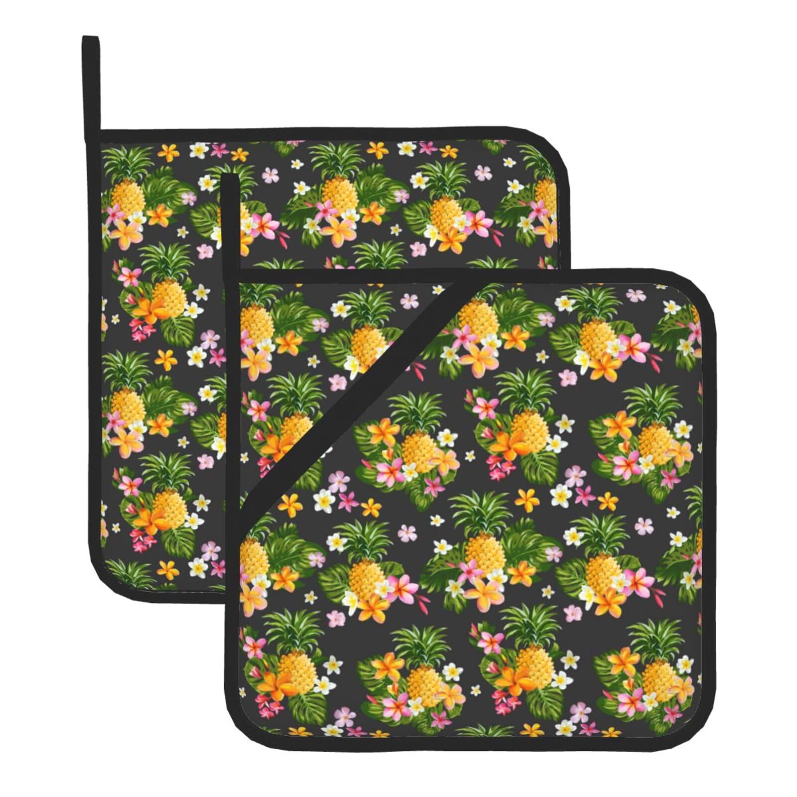 KFRXXZQB 2-Pack Square Pot Holders, Oven Mitts For Baking & Bbq