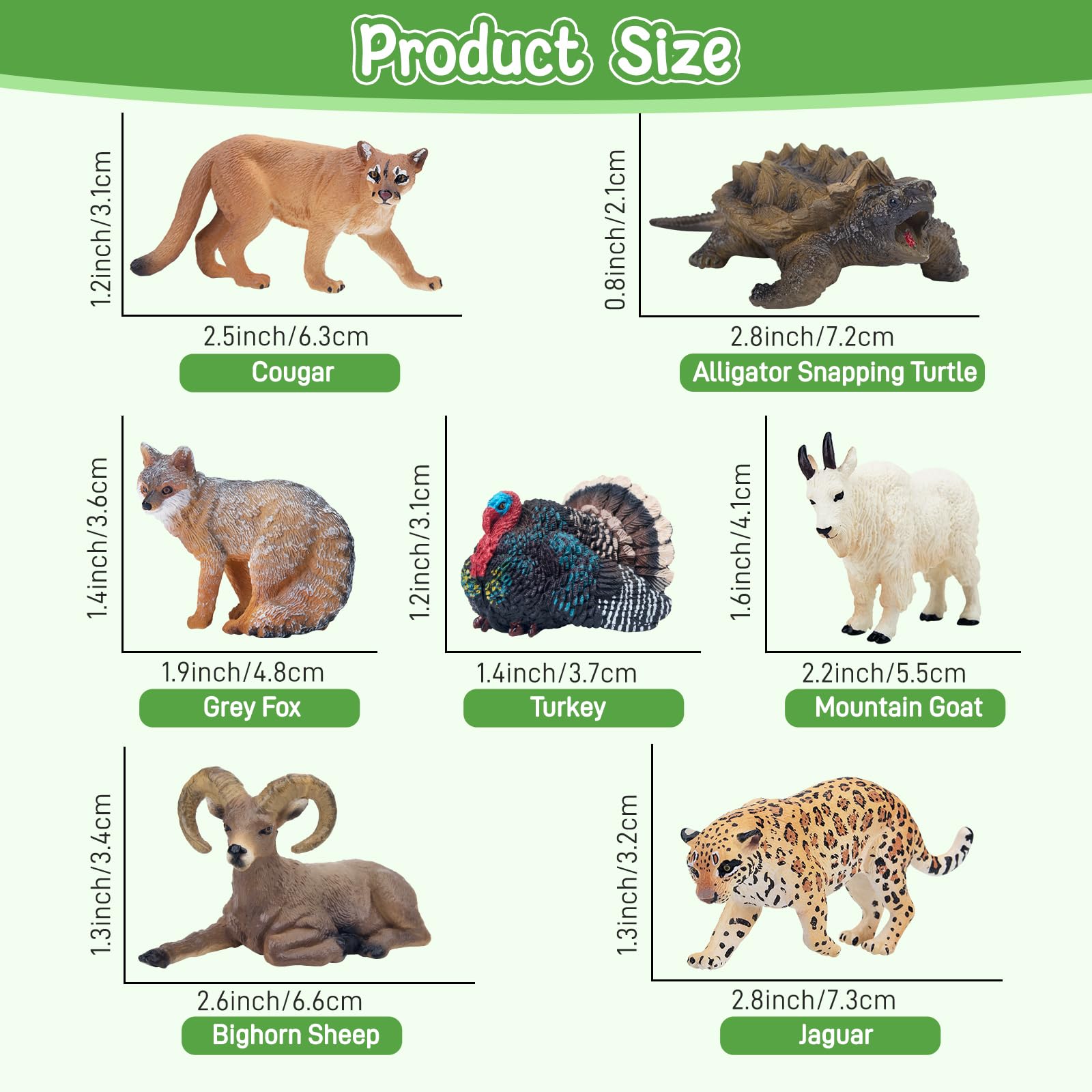 TOYMANY 14 sztuk mini figurek zwierząt leśnych z Ameryki Północnej, realistyczne figurki z dżungli, zabawki edukacyjne, jajka wielkanocne, toppery, Boże Narodzenie, urodziny, prezent na imprezę, dla