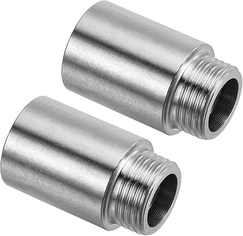 PATIKIL Brazo de extensión de cabezal de ducha, paquete de 2 unidades de rosca macho a hembra de acero inoxidable G12 macho a hembra de 1.181 in de