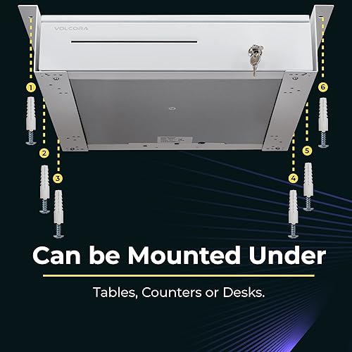 Miniatura 3 de Soporte de metal para montaje debajo del mostrador de cajón, 16 x 5 x 2 pulgadas, soportes de montaje de acero blanco resistente para instalación