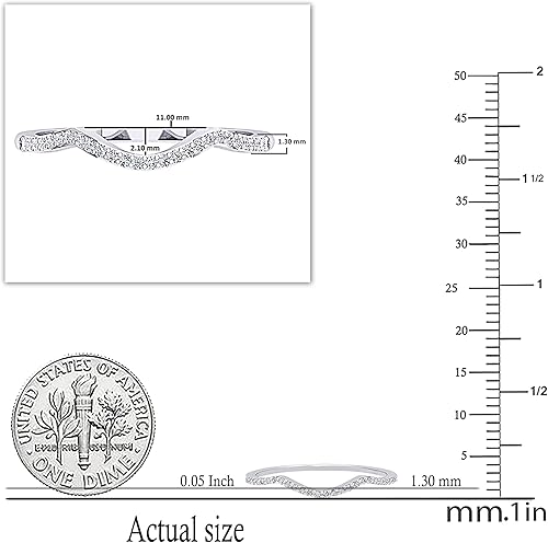 Miniatura 5 de Dazzlingrock Collection 0.12 Cttw Round White Diamond Contour Enhancer Wedding Band for Women in 18K Solid Gold