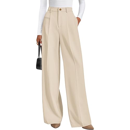 PRETTYGARDEN Womens Wide Leg Dress Pants 2026 Business Casual Flowy Work Palazzo Pants High Waisted Slacks Trousers