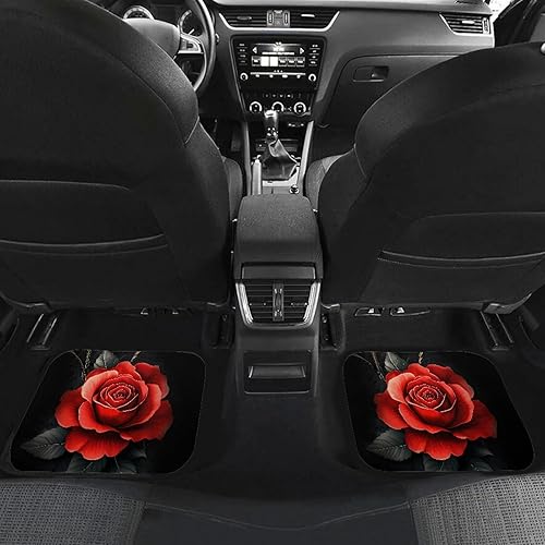 Miniatura 4 de Tapetes de alfombra de rosa roja para automóviles, ajuste universal, alfombrilla protectora de alfombra para la mayoría de sedán, SUV, camioneta